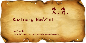 Kazinczy Noémi névjegykártya